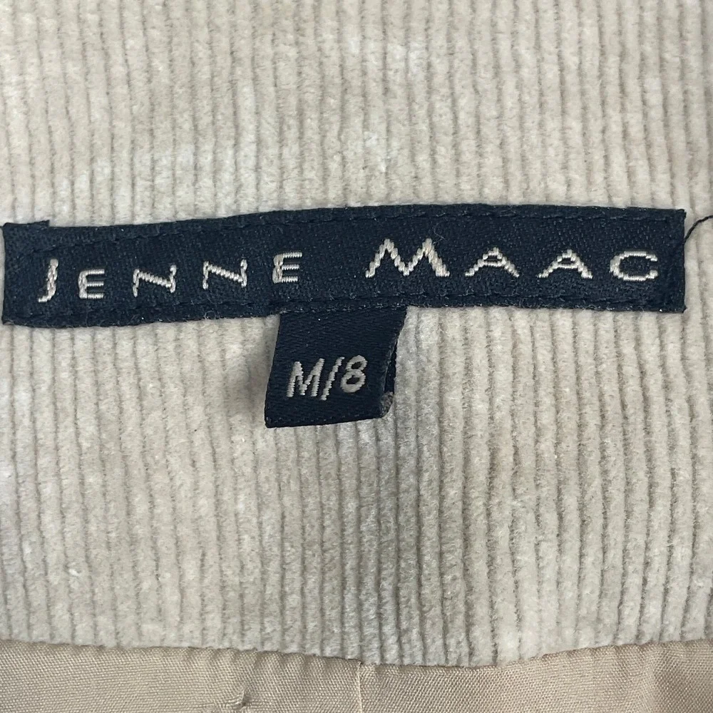 Jenne Maac Corduroy Jacket Womens M/8 Tan Button Closure Lined‎ Vintage USA Y2K